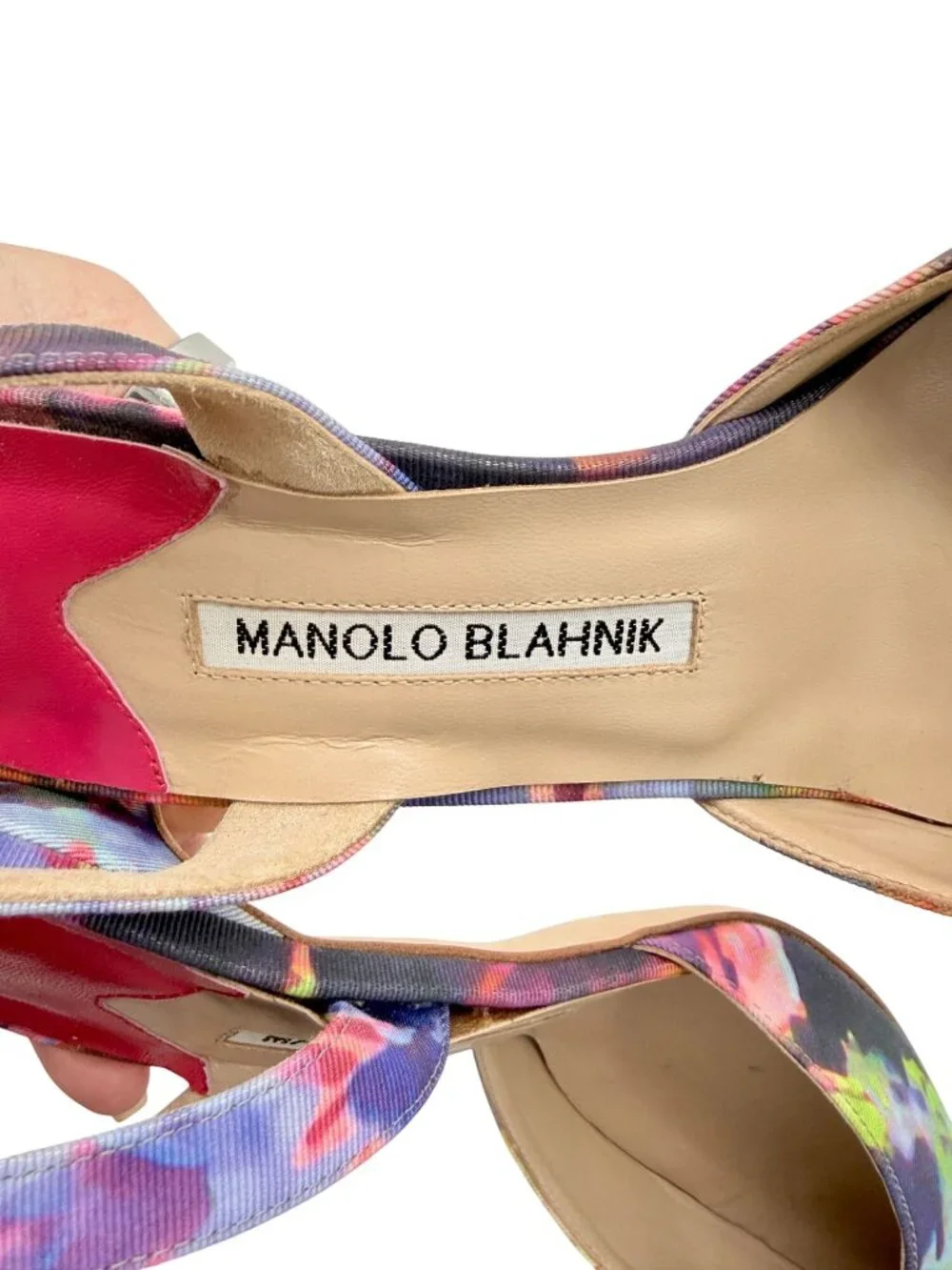 Manolo Blahnik Carolyne Floral Textile Mid-Heel Slingback Pumps - Size 39/ 9 - Picture 3 of 9
